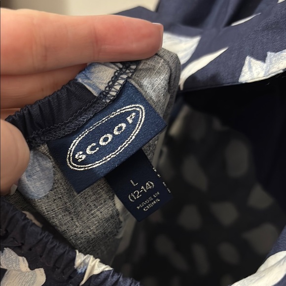 Scoop NYC Blue and White Bow Back Midi Dress - Picture 8 of 13